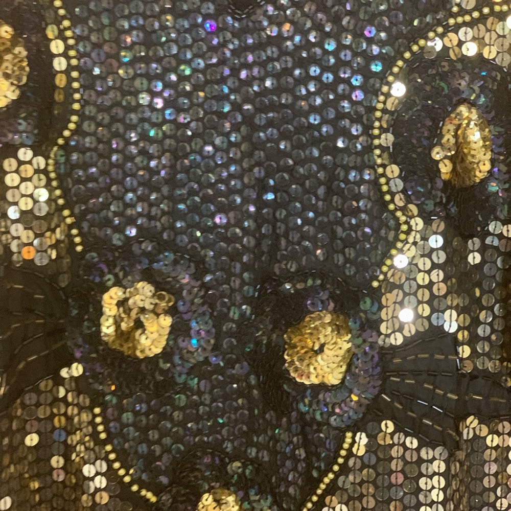 Gold sequin vintage silk blouse - Picture 3 of 6